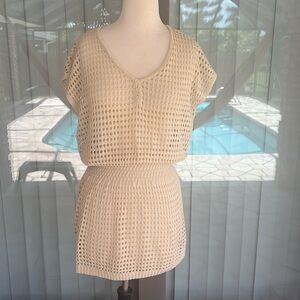 Knit Beige Swimsuit Cover up